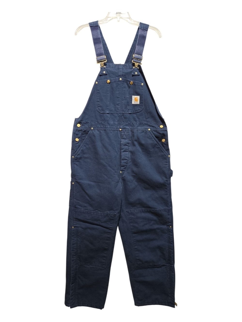 Vintage Carhartt Insulated Bib Overalls Made USA Navy Quilt Lined Men’s 40x32